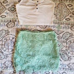 Crochet lace mkini skirt